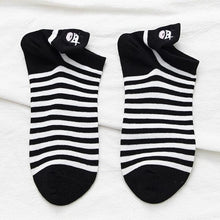 将图片加载到图库查看器,Black And White Embroidery Female Tide Socks Shallow Mouth Summer Cartoon Cow Cute Fashion Boat Socks Unisex Men And Women Cotton Ankle Socks