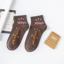将图片加载到图库查看器,Black And White Embroidery Female Tide Socks Shallow Mouth Summer Cartoon Cow Cute Fashion Boat Socks Unisex Men And Women Cotton Ankle Socks