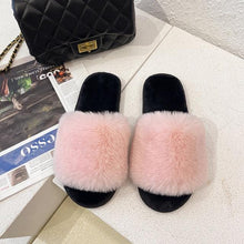 将图片加载到图库查看器,Fluffy Slippers Women Cozy Faux Fur Cross Indoor Floor Slides Flat Soft Furry Shoes Fluffy Furry Fur Slippers Flip Flop Open Toe Cozy House Memory Foam Sandals Slides Soft Flat Comfy Slippers