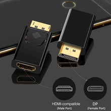 Load image into Gallery viewer, 4K Display Port To HDMI Compatible Adapter Converter Display Port Male DP To Female HD TV Cable Adapter Video Audio Compatible With Computer Desktop Labtop PC Monitor HDTV Gold Plated