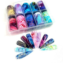将图片加载到图库查看器,Nail Foils Marble Flower Series Iridescent Nail Art Transfer Sticker Paper Slider Nail Water Decal Design Manicures Decorations Art Manicures Decoration New Gold Nail Transfer Foils for Nail Arts Nails Supply Holographic Effect Nail Art Foil Stickers Hol