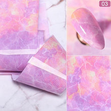 将图片加载到图库查看器,Nail Foils Marble Flower Series Iridescent Nail Art Transfer Sticker Paper Slider Nail Water Decal Design Manicures Decorations Art Manicures Decoration New Gold Nail Transfer Foils for Nail Arts Nails Supply Holographic Effect Nail Art Foil Stickers Hol