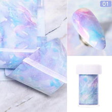 将图片加载到图库查看器,Nail Foils Marble Flower Series Iridescent Nail Art Transfer Sticker Paper Slider Nail Water Decal Design Manicures Decorations Art Manicures Decoration New Gold Nail Transfer Foils for Nail Arts Nails Supply Holographic Effect Nail Art Foil Stickers Hol