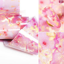 将图片加载到图库查看器,Nail Foils Marble Flower Series Iridescent Nail Art Transfer Sticker Paper Slider Nail Water Decal Design Manicures Decorations Art Manicures Decoration New Gold Nail Transfer Foils for Nail Arts Nails Supply Holographic Effect Nail Art Foil Stickers Hol