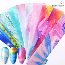 将图片加载到图库查看器,Nail Foils Marble Flower Series Iridescent Nail Art Transfer Sticker Paper Slider Nail Water Decal Design Manicures Decorations Art Manicures Decoration New Gold Nail Transfer Foils for Nail Arts Nails Supply Holographic Effect Nail Art Foil Stickers Hol