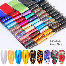 将图片加载到图库查看器,Nail Foils Marble Flower Series Iridescent Nail Art Transfer Sticker Paper Slider Nail Water Decal Design Manicures Decorations Art Manicures Decoration New Gold Nail Transfer Foils for Nail Arts Nails Supply Holographic Effect Nail Art Foil Stickers Hol
