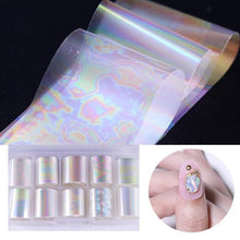 将图片加载到图库查看器,Nail Foils Marble Flower Series Iridescent Nail Art Transfer Sticker Paper Slider Nail Water Decal Design Manicures Decorations Art Manicures Decoration New Gold Nail Transfer Foils for Nail Arts Nails Supply Holographic Effect Nail Art Foil Stickers Hol