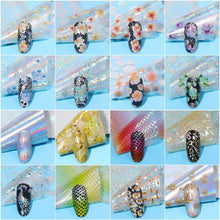 将图片加载到图库查看器,Nail Foils Marble Flower Series Iridescent Nail Art Transfer Sticker Paper Slider Nail Water Decal Design Manicures Decorations Art Manicures Decoration New Gold Nail Transfer Foils for Nail Arts Nails Supply Holographic Effect Nail Art Foil Stickers Hol