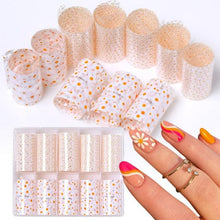 将图片加载到图库查看器,Nail Foils Marble Flower Series Iridescent Nail Art Transfer Sticker Paper Slider Nail Water Decal Design Manicures Decorations Art Manicures Decoration New Gold Nail Transfer Foils for Nail Arts Nails Supply Holographic Effect Nail Art Foil Stickers Hol