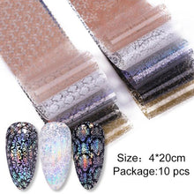 将图片加载到图库查看器,Nail Foils Marble Flower Series Iridescent Nail Art Transfer Sticker Paper Slider Nail Water Decal Design Manicures Decorations Art Manicures Decoration New Gold Nail Transfer Foils for Nail Arts Nails Supply Holographic Effect Nail Art Foil Stickers Hol