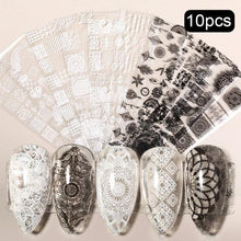将图片加载到图库查看器,Nail Foils Marble Flower Series Iridescent Nail Art Transfer Sticker Paper Slider Nail Water Decal Design Manicures Decorations Art Manicures Decoration New Gold Nail Transfer Foils for Nail Arts Nails Supply Holographic Effect Nail Art Foil Stickers Hol