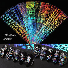 将图片加载到图库查看器,Nail Foils Marble Flower Series Iridescent Nail Art Transfer Sticker Paper Slider Nail Water Decal Design Manicures Decorations Art Manicures Decoration New Gold Nail Transfer Foils for Nail Arts Nails Supply Holographic Effect Nail Art Foil Stickers Hol