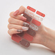 Load image into Gallery viewer, New Year Patterned Nail Decor Nail Polish Nail Art Stickers Full Beauty Sticker for Nails Nail Accessorie Christmas Nail Sticker 3D Nail Art Stickers Decal Slider Template Diy Nail Tool Decorations Nail Art Design Self Adhesive Luxury Designer Nail Sticke