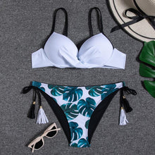 Load image into Gallery viewer, Halter Bikini Bandage Swimsuit Solid Swimwear Sport Liquid Metallic Shiny String Bikini 2 Piece Swimsuit Set Women Shiny Bikini Set Bathing Suit Push Up Two-piece Suit