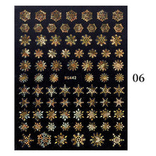Load image into Gallery viewer, Sparkly Gold Bronzing Christmas 3D Snowflake Nail Stickers Colorful Sliver Glitter Xmas Elk Deer Socks Transfer Foil For Nails Snowflake Nail Art Stickers Decals Christmas Nail 3D Self Adhesive Nail Stickers for Acrylic Nails Snowflake Winter Slider
