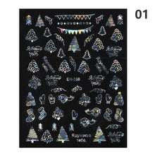 Load image into Gallery viewer, Sparkly Gold Bronzing Christmas 3D Snowflake Nail Stickers Colorful Sliver Glitter Xmas Elk Deer Socks Transfer Foil For Nails Snowflake Nail Art Stickers Decals Christmas Nail 3D Self Adhesive Nail Stickers for Acrylic Nails Snowflake Winter Slider
