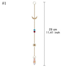 将图片加载到图库查看器,Home Decor Crystal Sun-catchers Window Pendant Hanging Curtain Wind-chimes Light Catcher Star Moon Pendant Rainbow Wind Chime Prisms Wind Chime Hanging Ornaments For Garden Home Christmas Decorations Gift