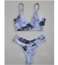 将图片加载到图库查看器,Swimwear Women Ribbed Bathing Suit Female Push Up Bikini Set Women's Bathing Suit Lace up Bikini Ribbed Two Piece Swimsuit Beachwear High Waist Bikini Women's Swimsuit
