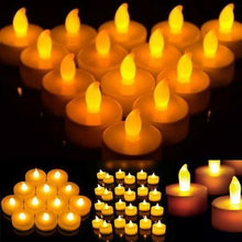 Load image into Gallery viewer, 12Pcs New Battery Operated LED Tea Lights Candles Realistic and Bright Flickering Bulb Battery Operated Flameless LED Tea Light for Seasonal and Festival Celebration Home Decoration Flameless birthday Decorations Party Supplies