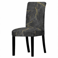 Load image into Gallery viewer, Marble Stretch Chair Cover For Dining Room Anti-Dirty Elastic Seat Cover Removable Slipcover For Banquet Wedding Party Glitter Crackle Chair Covers for Dining Room/Kitchen/Hotel/Ceremony, White Marble Soft Stretch Chair Protectors Removable Washable Slipc