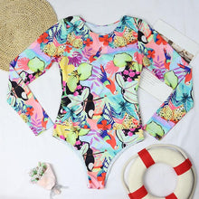Load image into Gallery viewer, Surfing Swimsuit For Women Bikini Long Sleeve Swimwear Tiger Print Push Up Summer Bath Suit Two Piece Surfing Rash Guard Bikini Long Sleeve Swimsuit Set