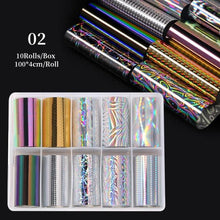 将图片加载到图库查看器,Nail Foils Marble Flower Series Iridescent Nail Art Transfer Sticker Paper Slider Nail Water Decal Design Manicures Decorations Art Manicures Decoration New Gold Nail Transfer Foils for Nail Arts Nails Supply Holographic Effect Nail Art Foil Stickers Hol