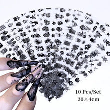 将图片加载到图库查看器,Nail Foils Marble Flower Series Iridescent Nail Art Transfer Sticker Paper Slider Nail Water Decal Design Manicures Decorations Art Manicures Decoration New Gold Nail Transfer Foils for Nail Arts Nails Supply Holographic Effect Nail Art Foil Stickers Hol