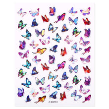 Load image into Gallery viewer, Blue Butterfly 3D Nail Stickers Flowers Leaves Self Adhesive Transfer Sliders Wraps Manicures Foils Decorations Decoration Tattoo Manicure Transfer Nail Decals Flowers Butterfly Designs Nails Supply Manicure Tips Design Nail Decoration