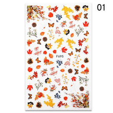 Load image into Gallery viewer, Blue Butterfly 3D Nail Stickers Flowers Leaves Self Adhesive Transfer Sliders Wraps Manicures Foils Decorations Decoration Tattoo Manicure Transfer Nail Decals Flowers Butterfly Designs Nails Supply Manicure Tips Design Nail Decoration