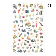 Load image into Gallery viewer, Blue Butterfly 3D Nail Stickers Flowers Leaves Self Adhesive Transfer Sliders Wraps Manicures Foils Decorations Decoration Tattoo Manicure Transfer Nail Decals Flowers Butterfly Designs Nails Supply Manicure Tips Design Nail Decoration