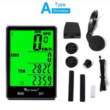 将图片加载到图库查看器,Wireless Wired Bike Computer Backlight Speedometer Odometer Rainproof Cycling Stopwatch Road Bicycle Computer Multifunction With Extra Large LCD Backlight Display Waterproof Design