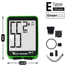将图片加载到图库查看器,Wireless Wired Bike Computer Backlight Speedometer Odometer Rainproof Cycling Stopwatch Road Bicycle Computer Multifunction With Extra Large LCD Backlight Display Waterproof Design