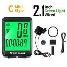 将图片加载到图库查看器,Wireless Wired Bike Computer Backlight Speedometer Odometer Rainproof Cycling Stopwatch Road Bicycle Computer Multifunction With Extra Large LCD Backlight Display Waterproof Design