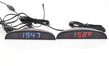 Load image into Gallery viewer, 12V Car Interior 3 In 1 Car Clock Voltmeter Thermometer and Voltage Meter Monitor Touch Switch Blue Red Light Thermometers Voltmeter Gauge Electronic Clock LED Digital Display LCD Screen Clock
