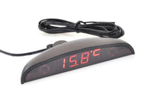 Load image into Gallery viewer, 12V Car Interior 3 In 1 Car Clock Voltmeter Thermometer and Voltage Meter Monitor Touch Switch Blue Red Light Thermometers Voltmeter Gauge Electronic Clock LED Digital Display LCD Screen Clock