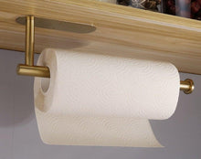 将图片加载到图库查看器,Adhesive Paper Holder Gold 304 Stainless Steel Stand Toilet Paper Towel Rack Tissue Roll Hanger For Kitchen Bathroom Free Nail Stainless Steel Toilet Tissue Roll Holder Sticky Hand Towel Hanger Vertical Or Horizontal No Drilling