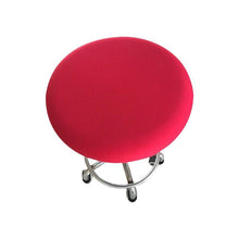 将图片加载到图库查看器,Polyester Fabric Round Chair Cover Waterproof Dining Seat Chair Covers Hotel Banquet Seat Covers Chair Protector Round Bar Stool Seat Covers Washable Stool Cushion Slipcover Elastic Bar Chair Covers