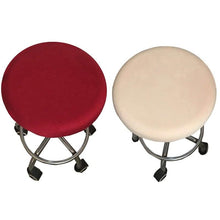 将图片加载到图库查看器,Polyester Fabric Round Chair Cover Waterproof Dining Seat Chair Covers Hotel Banquet Seat Covers Chair Protector Round Bar Stool Seat Covers Washable Stool Cushion Slipcover Elastic Bar Chair Covers