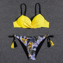 Load image into Gallery viewer, Push Up Bikini Floral Print Swimsuit Swimwear Women Bathing Suit Bikinis Set Brazilian Beach Female Wear Women's Bikini Swimsuits Floral Printed Bathing Suits for Women 2 Piece Bikini