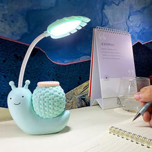 将图片加载到图库查看器,Snail Led Table Lamp Cute Pen Holder Desk Light Reading Study Children Bedroom College Dorm Eye Protection Adjustable Organizer Cute Study Lamps for Bedroom Décor