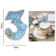 将图片加载到图库查看器,Blue Shell Glitter Number Birthday Candles Numeral Birthday Candles Cake Numeral Candles Number 0-9 Glitter Cake Topper Decoration for Birthday Wedding Anniversary Party Cake Toppers Birthday Wedding Digital Cakes Dessert Decor Birthday Decoration