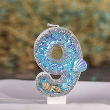 将图片加载到图库查看器,Blue Shell Glitter Number Birthday Candles Numeral Birthday Candles Cake Numeral Candles Number 0-9 Glitter Cake Topper Decoration for Birthday Wedding Anniversary Party Cake Toppers Birthday Wedding Digital Cakes Dessert Decor Birthday Decoration