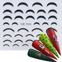 Load image into Gallery viewer, Nail Stickers for Manicure Nail Sticker Sliders For Nails Decal Self-adhesive Nails Figures Transfer Black Accessories Sliders Manicure Decoration 3D Nail Supplies Holographic Decals Transfer Sliders Nail Design Manicures Nail Self-Adhesive Sticker