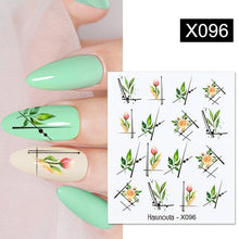 将图片加载到图库查看器,Blue Marble Water Decal Sticker Wave Line Flower Leaf Tree Summer Slider Decor For Manicuring Nail Art Watermarks Curve Graffiti Nail Design for Acrylic Nail Supplies Designer Nail Decorations for Women Girls Kids
