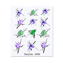 将图片加载到图库查看器,Blue Marble Water Decal Sticker Wave Line Flower Leaf Tree Summer Slider Decor For Manicuring Nail Art Watermarks Curve Graffiti Nail Design for Acrylic Nail Supplies Designer Nail Decorations for Women Girls Kids