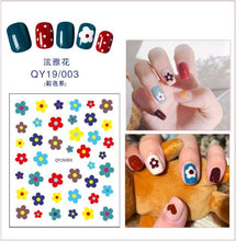 Load image into Gallery viewer, Cartoon Characters Plants Animals Forest Flowers Small Fresh Flowers 3D Nail Stickers Hyuna Style Nail Patch Waterproof Self Adhesive Nail Decals for Nail Art Decoration Including Hearts Stars Letters Bowknot Leaves Flowers Plants Fruits Butterflies