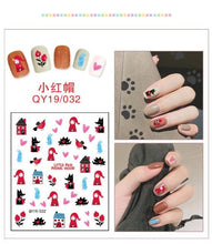 Load image into Gallery viewer, Cartoon Characters Plants Animals Forest Flowers Small Fresh Flowers 3D Nail Stickers Hyuna Style Nail Patch Waterproof Self Adhesive Nail Decals for Nail Art Decoration Including Hearts Stars Letters Bowknot Leaves Flowers Plants Fruits Butterflies
