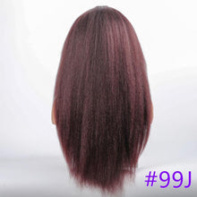 将图片加载到图库查看器,Long Kinky Straight Synthetic Wigs for Black Women Black Brown Blonde Ginger Red White Hair Afro Wigs Synthetic Hair Wigs For Black Women Cosplay Wigs For Women