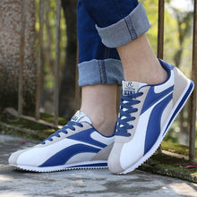 Load image into Gallery viewer, Fashion Men Sport Breathable Running Sneakers Casual Breathable Walking Shoes Sport Athletic Blue White Sneakers Gym Tennis Slip On Walking Outdoor Workout Sneakers