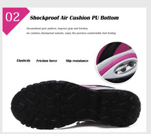 将图片加载到图库查看器,Women Running Air Cushion Athletic Sneakers Walking Breathable Sport Lace Up Hight Platform Casual Shoes Womens Mesh Sneakers Fashion Tennis Breathable Walking Gym Work Shoes